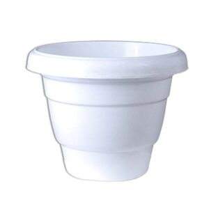 8 Inch White Classy Plastic Pot