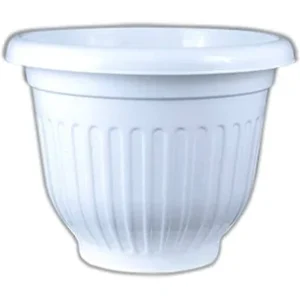 12 Inch White Olive Plastic Pot